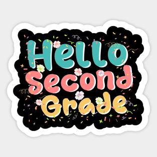 Second Grade Rainbow Girls Boys Teacher First Day Of Shool Sticker